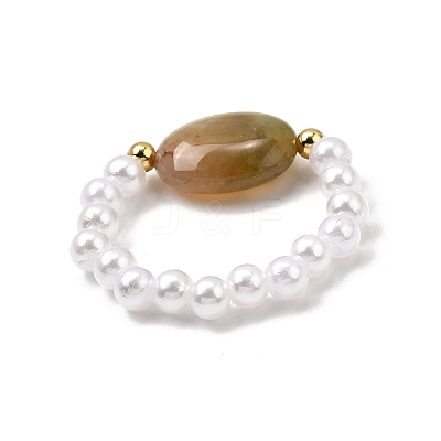 Natural Indian Agate Stretch Rings for Women RJEW-JR00911-1