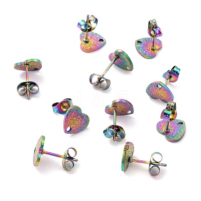 Ion Plating(IP) 304 Stainless Steel Stud Earring Findings STAS-I183-02A-M-1
