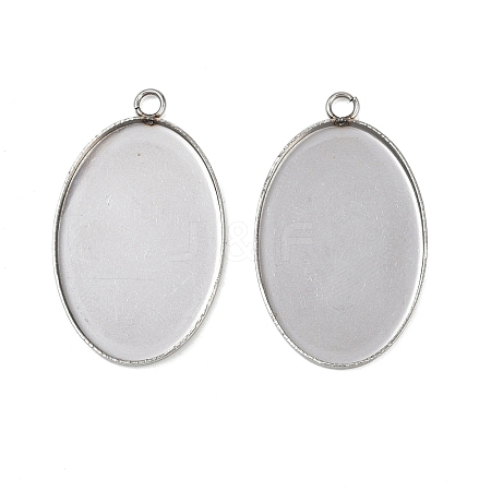 Tarnish Resistant 304 Stainless Steel Pendant Cabochon Settings STAS-K148-03-1