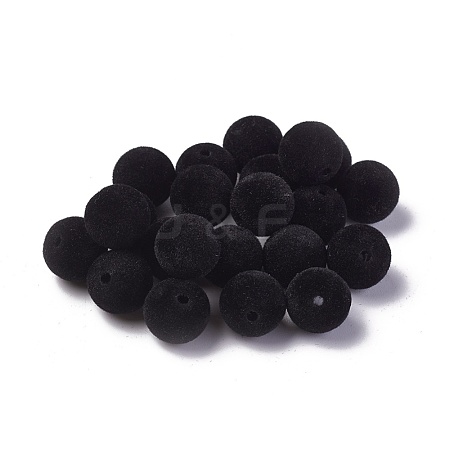 Flocky Acrylic Beads OACR-L011-C-07-1