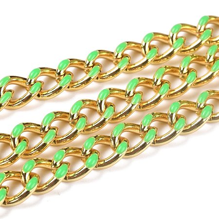 Golden Brass Enamel Curb Chain CHC-H103-07B-G-1