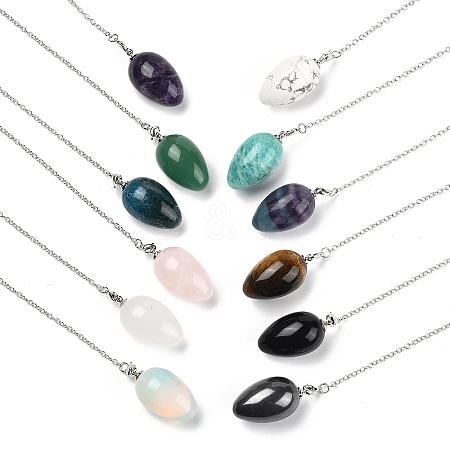 Natural & Synthetic Gemstone Dowsing Pendulums G-B139-04P-1