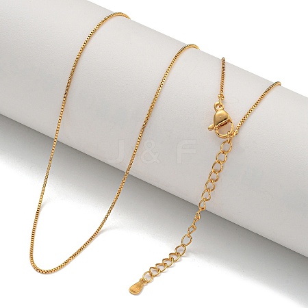 Brass Box Chain Necklaces for Women NJEW-U011-02G-1