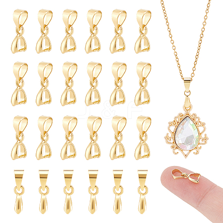 40Pcs Brass Pendant Pinch Bails KK-UN0002-72-1