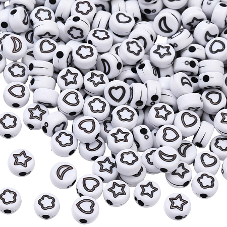 600Pcs Opaque Acrylic Beads OACR-PA0001-27-1