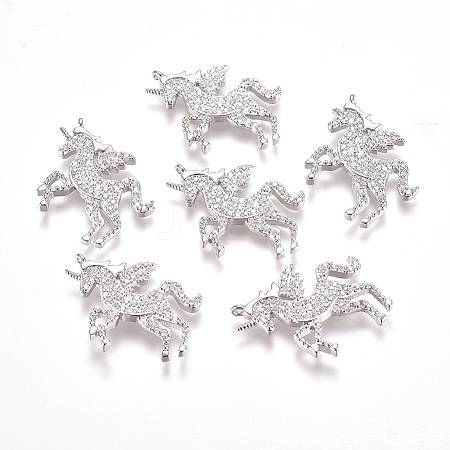 Brass Micro Pave Cubic Zirconia Pendants KK-I660-07P-1