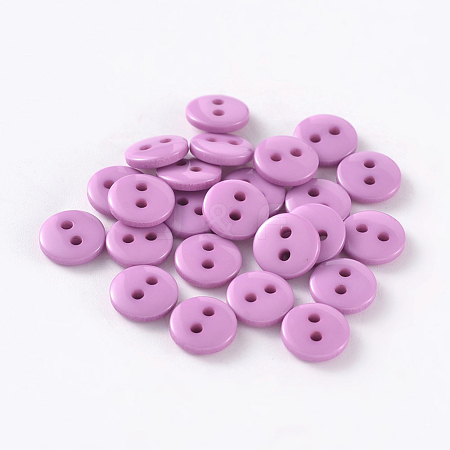 2-Hole Flat Round Resin Sewing Buttons for Costume Design BUTT-E119-18L-03-1