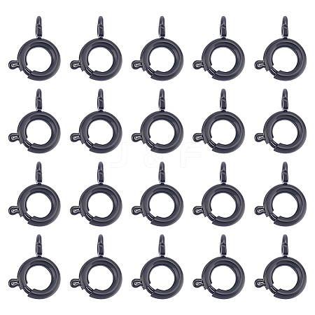 Unicraftale 20Pcs 304 Stainless Steel Smooth Surface Spring Ring Clasps STAS-UN0040-96EB-1