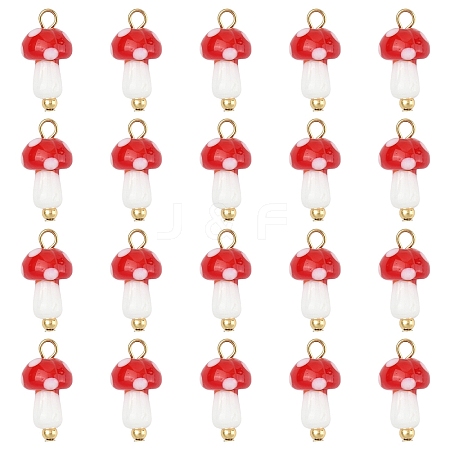 20Pcs Handmade Lampwork Pendants PALLOY-YW00077-1