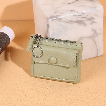 Imitation Leather Zippered Card Holder with Keyring PW-WGB6D9A-03-1