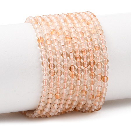 Heated Natural Citrine Beads Strands G-H358-A14-3mm-01-1