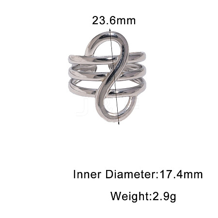 Line 304 Stainless Steel Cuff Open Rings WGE83BC-02-1