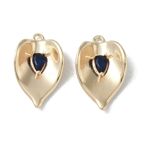 Brass Cubic Zirconia Pendants KK-H482-12G-02-1
