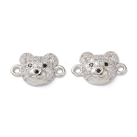 Brass Micro Pave Cubic Zirconia Connector Charms KK-m240-21G-1
