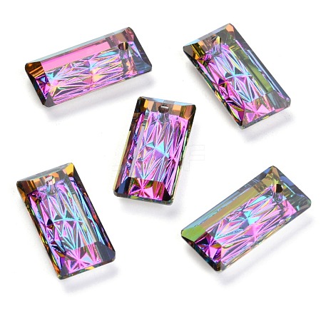 Embossed Glass Rhinestone Pendants GLAA-J101-07B-001VO-1