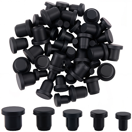 50Pcs 5 Styles Silicone Hole Plugs AJEW-GF0011-62I-1