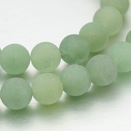 Frosted Round Natural Green Aventurine Bead Strands X-G-J338-05-8mm-1