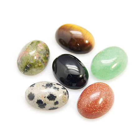Natural & Synthetic Mixed Gemstone Cabochons G-H1596-8x6x3mm-M-1