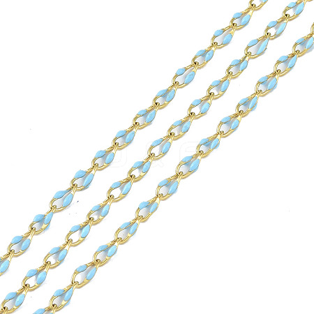 Ion Plating(IP) 304 Stainless Steel Dapped Chains AJEW-Q150-09G-05-1