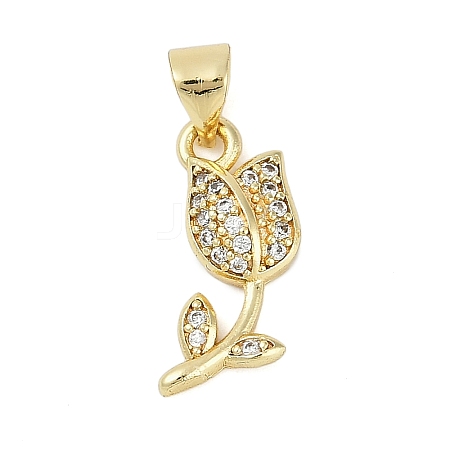 Rack Plating Brass Micro Pave Cubic Zirconia Pendants KK-H509-26G-1