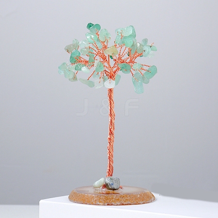 Natural Green Aventurine Chips Tree of Life Decorations PW-WG54461-04-1