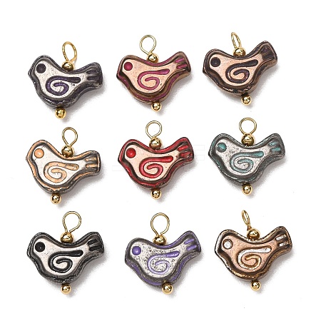 Baking Paint Glass Pendants GL-CBA010C-10G-1