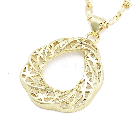 Brass Pendant Necklaces NJEW-B101-04G-02-1
