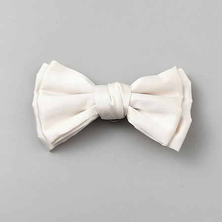 Bowknot Satin Face with Iron Shoe Buckle Clips FIND-WH0366-034P-03-1