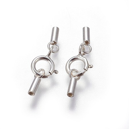 925 Sterling Silver Spring Ring Clasps STER-G019-A-08S-1