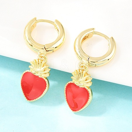 Valentine's Day Brass Hoop Earrings EJEW-Z164-11G-02-1