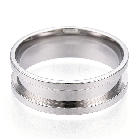 201 Stainless Steel Grooved Finger Ring Settings RJEW-TAC0017-8mm-06A-1