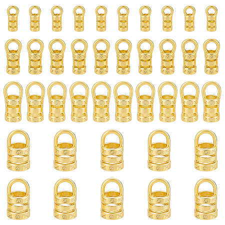 40Pcs 4 Styles Brass Cord Ends KK-BC0014-75-1