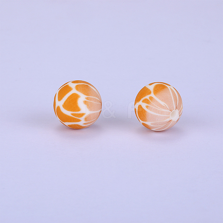 Printed Round Silicone Focal Beads SI-JX0056A-54-1