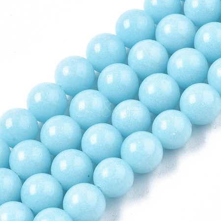 Synthetic Luminous Stone Round Beads Strands G-T136-01A-03-1