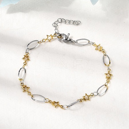 304 Stainless Steel Link Bracelets BJEW-A044-03B-GP-1