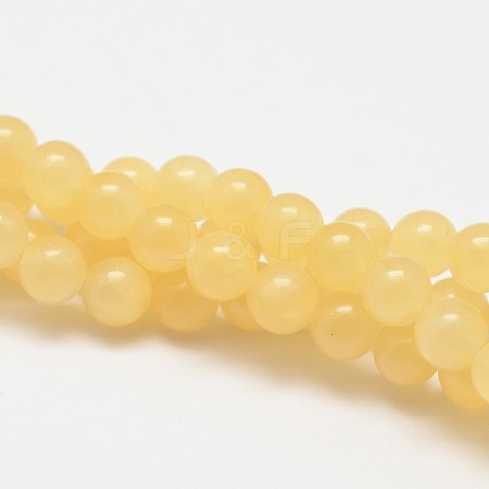 Natural Yellow Jade Bead Strands G-K121-01-4mm-1