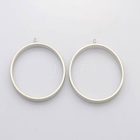 Matte Alloy Oval Pendants PALLOY-J413-11MP-1