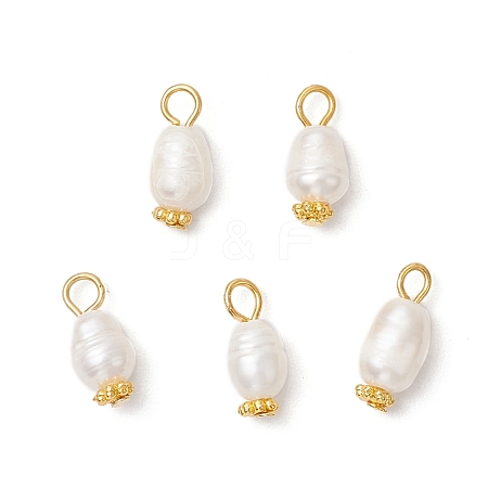 Natural Cultured Freshwater Pearl Rice Pendants PALLOY-JF03922-02-1