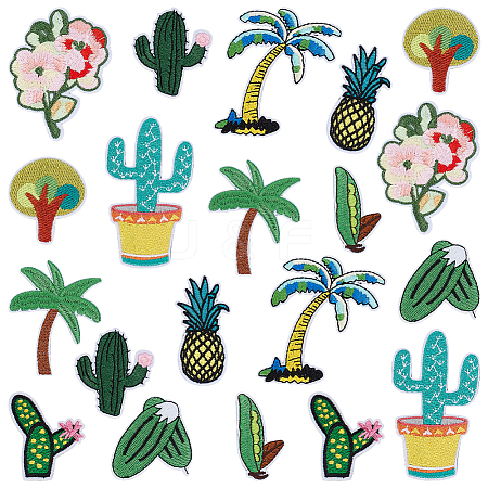 Tree Cactus Flower Embroidery Cloth Iron on/Sew on Patches PATC-MA0001-26-1