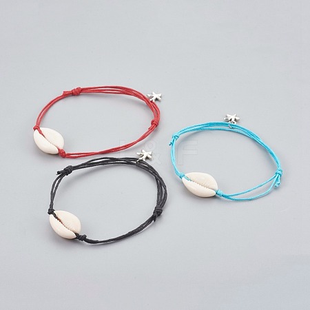 Adjustable Cowrie Shell Anklets AJEW-AN00242-1