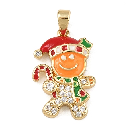 Christmas Brass Micro Pave Cubic Zirconia Pendants LS-KK-K413-01A-G-1