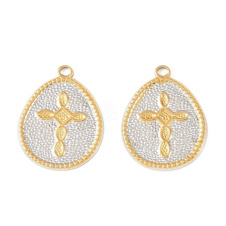 Two Tone 304 Stainless Steel Pendants STAS-L314-10GP-03-1