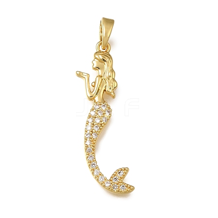 Brass Micro Pave Cubic Zirconia Pendants CU-CBA3569-02G-B-1