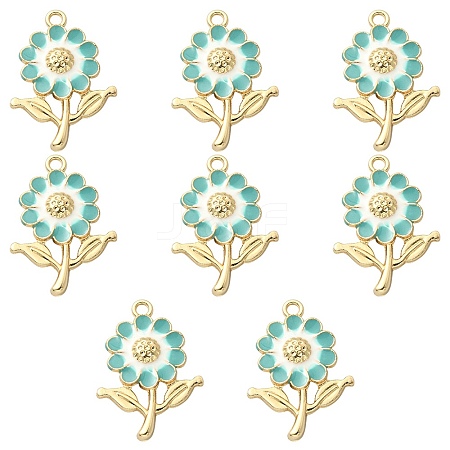 8Pcs Alloy Enamel Pendants ENAM-YW0002-31C-1