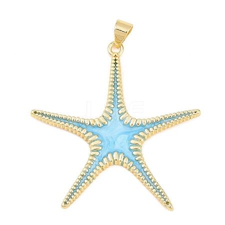 Brass with Enamel Pendants KK-Z145-01G-1