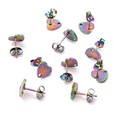 Ion Plating(IP) 304 Stainless Steel Stud Earring Findings STAS-I183-02A-M-1